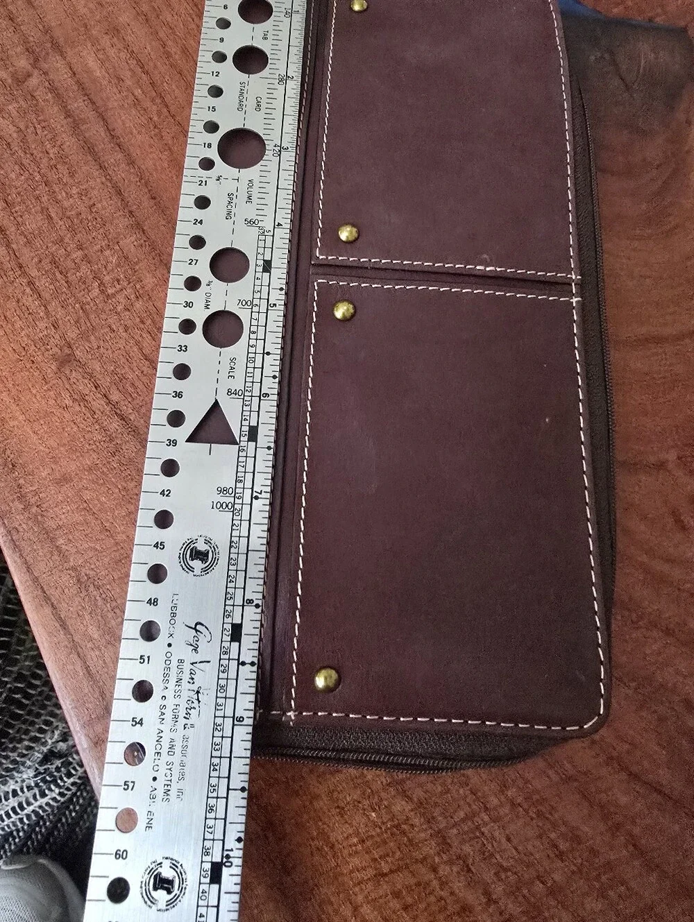 FOSSIL Men's Brown Leather Travel Zip Wallet Organizer Passport, Credit Cards,